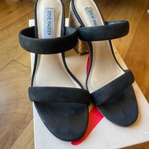 Steve Madden Black Women's woven Heels 6.5